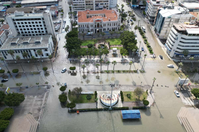 İskenderun'da deniz seviyesi yükseldi, bölge dron ile görüntülendi