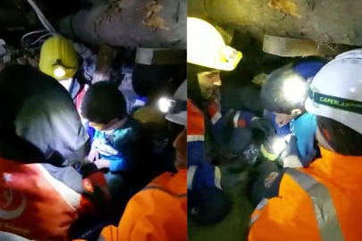 Maden işçileri minik Ahmet'i enkaz altından böyle çıkardı