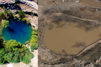 Deprem sonrası doğa harikası Yeşilgöz'ün rengi değişti