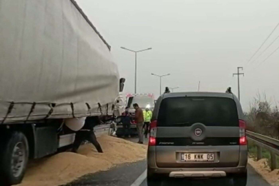 Bursa'da tır kazasında sürücü yaralandı