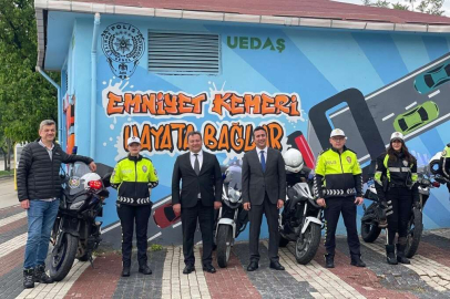 UEDAŞ'ın renklendirdiği 66. trafo, emniyet kemeri için uyardı