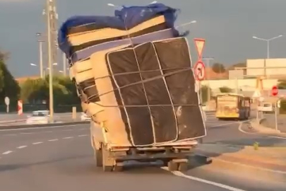 Bursa'da tehlikeli taşımacılık kamerada