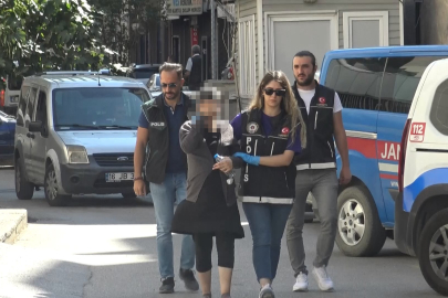 Karnı burnunda torbacı adliyeye böyle geldi