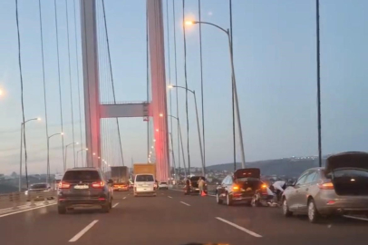 Osmangazi Köprüsünde bir garip olay: Çok sayıda aracın lastikleri aynı anda patladı.