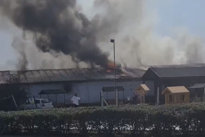 Mobilya imalathanesinde korkutan yangın