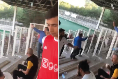 Yeşil sahada tansiyon tribünlere sıçradı...Su şişesi ve taşlar havada böyle uçuştu