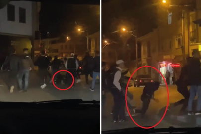 Sokağı boks ringine çevirdiler: Tekme ve sopalar havada uçuştu