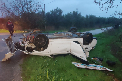 Bursa'da otomobil takla attı 1 yaralı