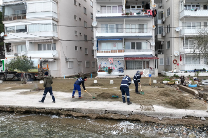 Bursa sahillerinde fırtına mesaisi
