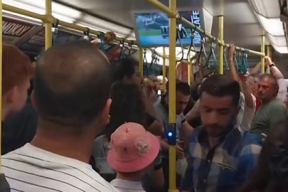 Metroda yer verme tartışması çıktı, ortalık karıştı...