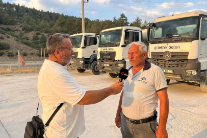 Harmancık'taki orman yangınına beton pompasıyla müdahale eden Ali Yalçın o anları anlattı