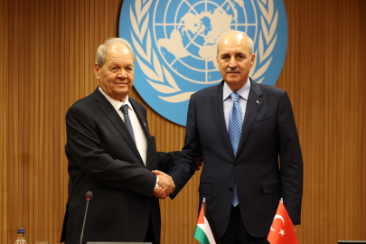 TBMM Başkanı Kurtulmuş, Filistin Ulusal Konseyi Başkanı Fattouh ile bir araya geldi