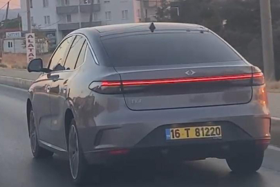 TOGG'un yeni sedan modeli T10F Ayvalık'ta seyir halinde görüntülendi