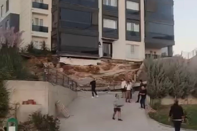 Bursa'da yeni sitenin istinat duvarı çöktü
