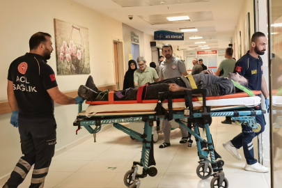 Üzerine sunta devrilen işçi yaralandı