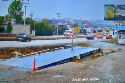 Bursa'da yaşanan kaza güvenlik kamerasında