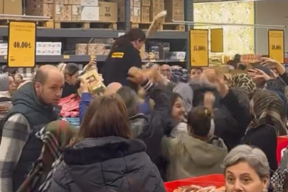 Süpermarkette kampanya izdihama yol açtı