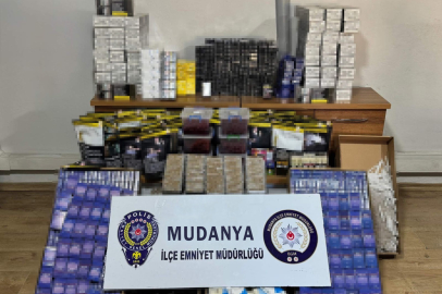 Mudanya'da yüklü miktarda kaçak tütün ürünleri ele geçirildi