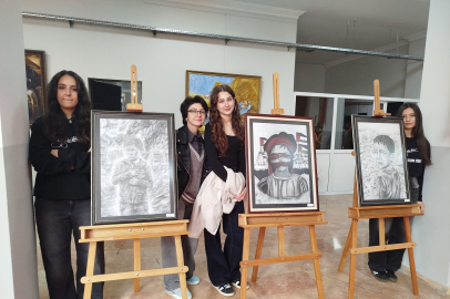 Genç ressamlar Gazzeli çocukların acısını resmetti