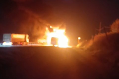 Servis otobüsü alevlere teslim oldu