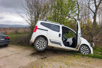 Yoldan çıkan otomobil ağaca çarptı: 2'si çocuk 4 kişi yaralandı