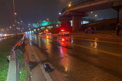 Kontrolden çıkan otomobil takla attı: Sürücü burnu bile kanamadan kurtuldu