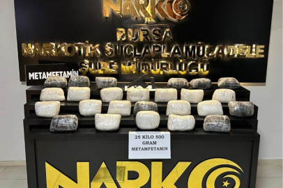 Bursa’da 25 buçuk kilo metamfetamin ele geçirildi
