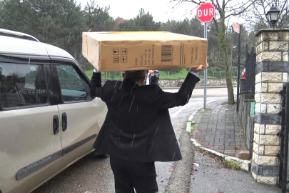 Karlı havada yürekleri ısıtan yardım