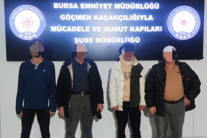 Bursa'da 13 düzensiz göçmen ve 4 organizatör yakalandı
