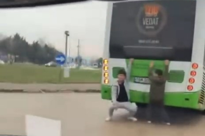 Bursa'da tehlikeli yolculuk