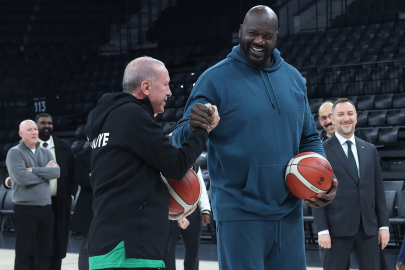 Cumhurbaşkanı Erdoğan, Shaquille O'Neal ile bir araya geldi