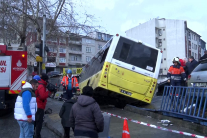 Esenler'de İETT otobüsü otoparka daldı