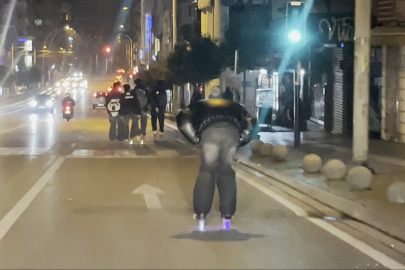 Bursa’da patenli gençlerin tehlikeli yolculuğu