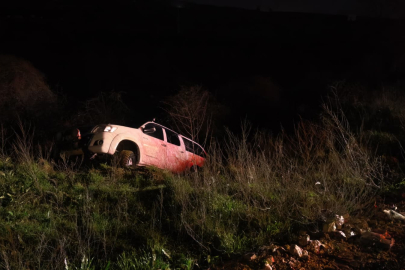 Kontrolden çıkan kamyonet şarampole yuvarlandı, sürücü yaralandı