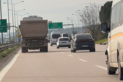 Bursa'da hafriyat kamyonu tehlike saçtı