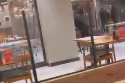 Restoran savaş alanına döndü, camlar ve çerçeveler indi