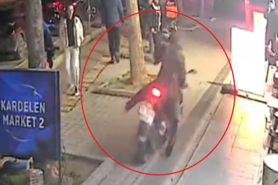 Motosikletiyle kaldırıma daldı, tekel bayisinden içki alıp kadınlara böyle sataştı