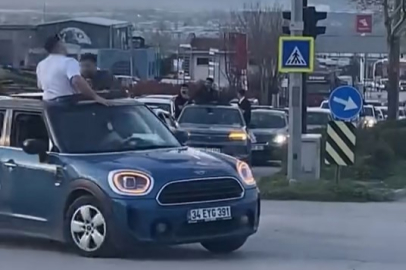 Bursa'da düğün konvoyu tehlike saçtı