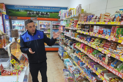 Zabıta ekiplerinden bakkal ve marketlere denetim