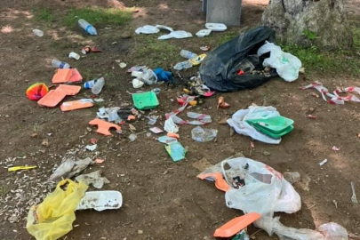 Bursa'da mesire alanı bir günde çöplüğe döndü