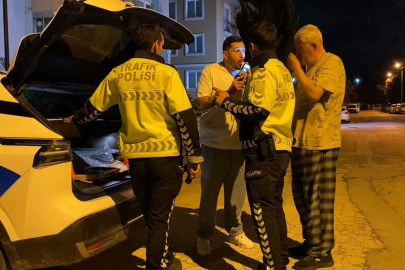 Bursa'da alkollü sürücüye alkolmetre dersi kamerada