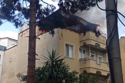 Çatı yangını mahallede paniğe neden oldu