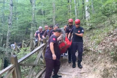 Oylat Şelalesi'nde düşen kadın, ekiplerin zorlu çalışmasıyla kurtarıldı