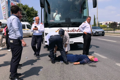 Yolcu otobüsünün çarptığı kadın ağır yaralandı