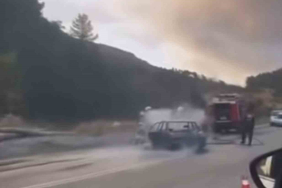 Bursa’da otomobil alevlere teslim oldu