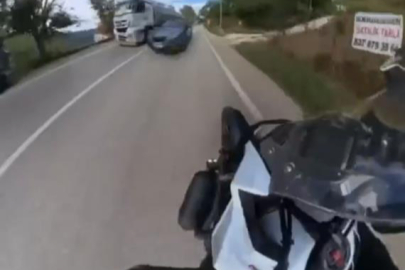 Bursa'da hatalı sollama yaptı, facia böyle teğet geçti