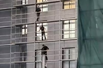 Bursa'da inşaat işçilerinin güvenlik önlemi almadan çalışması dikkat çekti
