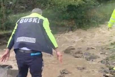 Mudanya'da taşkın riskine karşı Karanlık Dere'de çalışma