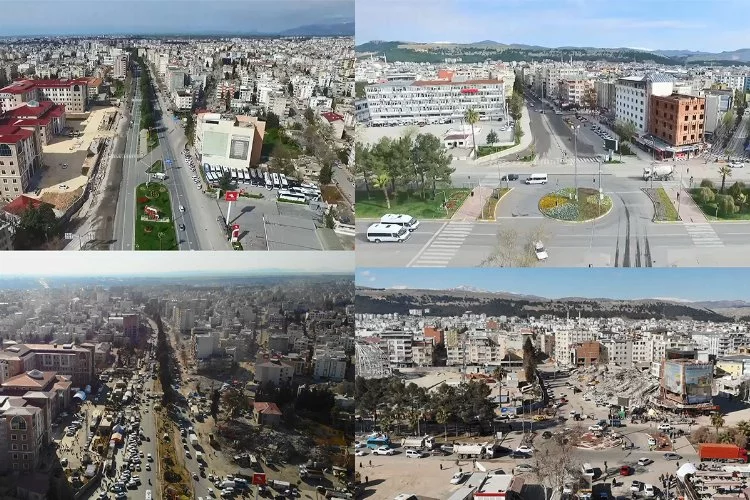 Adıyaman'da depremin öncesi ve sonrası
