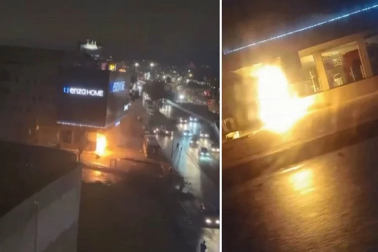 Bursa’da mobilya mağazası alev alev yandı